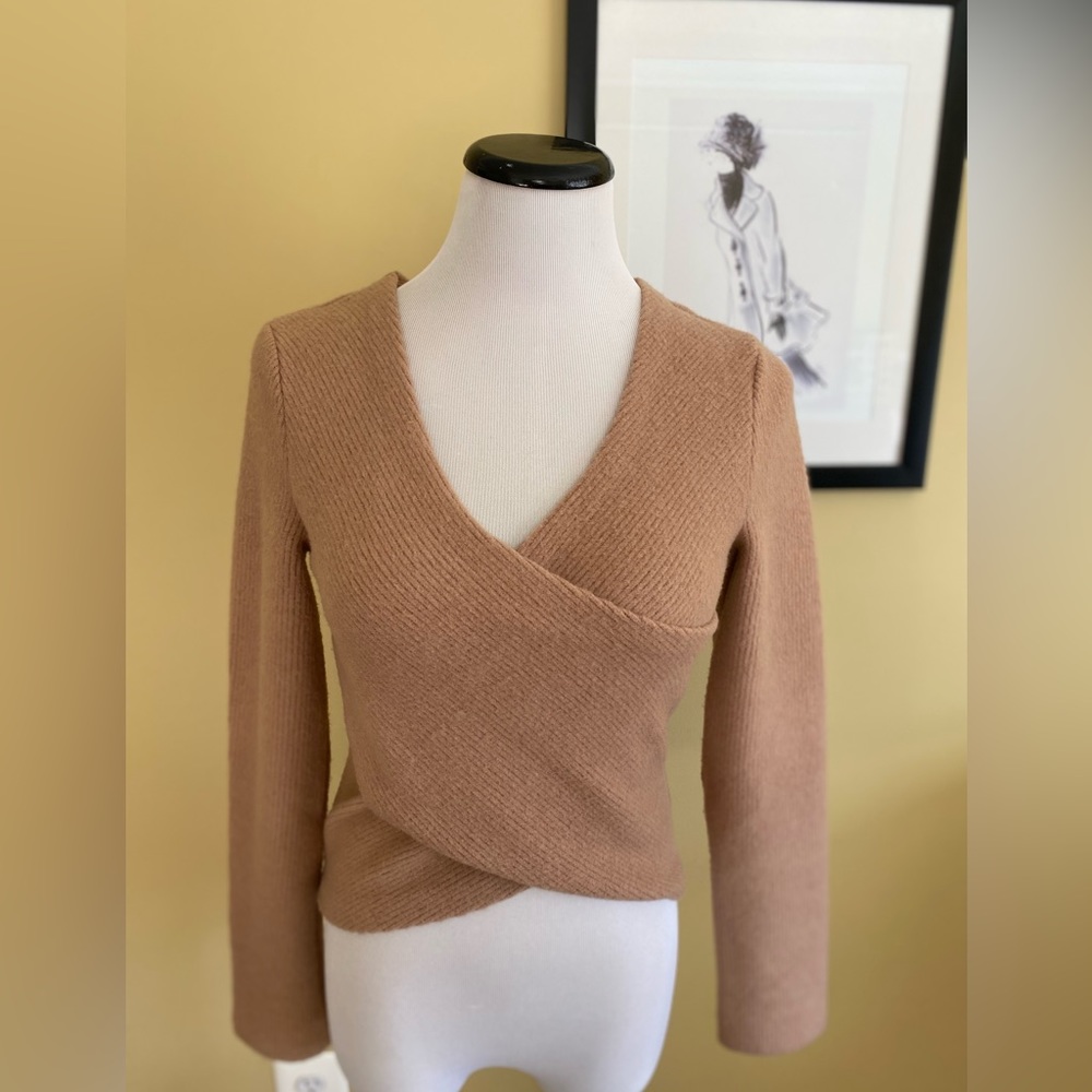 Zara Tan Soft Wrap Top
